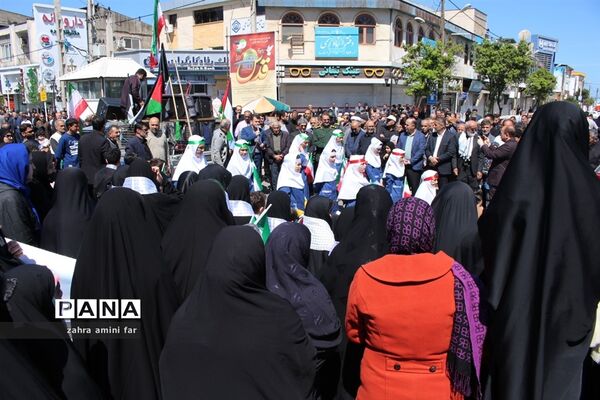 راهپیمایی پرشکوه مردم شریف شهرستان نور در روز قدس