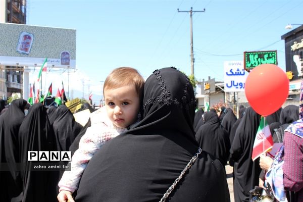 راهپیمایی پرشکوه مردم شریف شهرستان نور در روز قدس