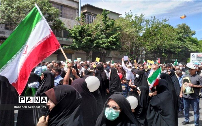 حضور دانش‌آموزان شهرستان جویم در راهپیمایی روز قدس