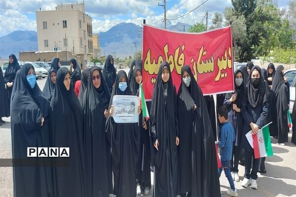 حضور دانش‌آموزان و فرهنگیان شهرستان طارم در راهپیمایی روز قدس