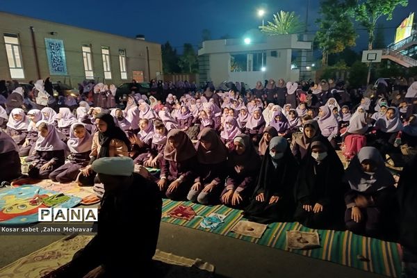 زیارت پرچم حرم امام حسین (ع) در مدرسه معارف ۶