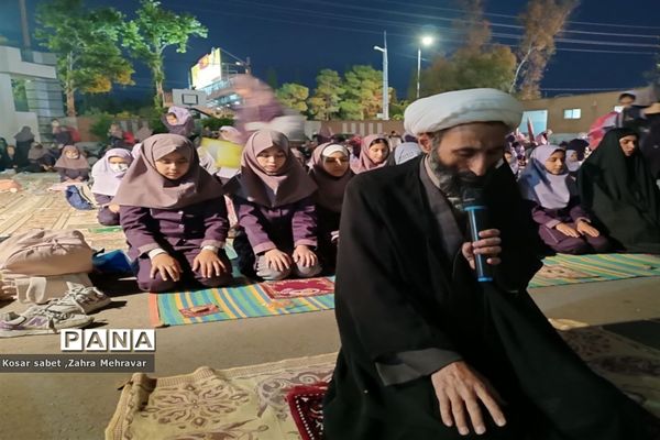 زیارت پرچم حرم امام حسین (ع) در مدرسه معارف ۶