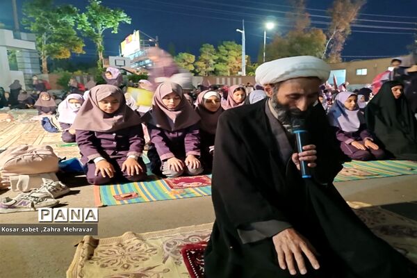 زیارت پرچم حرم امام حسین (ع) در مدرسه معارف ۶