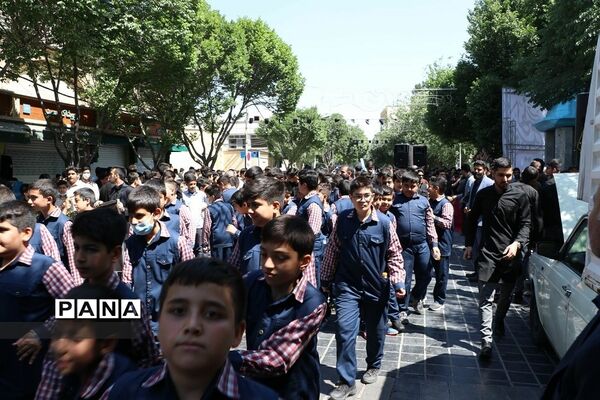 مراسم رحلت حضرت عبدالعظیم حسنی {ع} با حضور دانش‌آموزان عزادار آموزش و پرورش ناحیه 2 شهرری