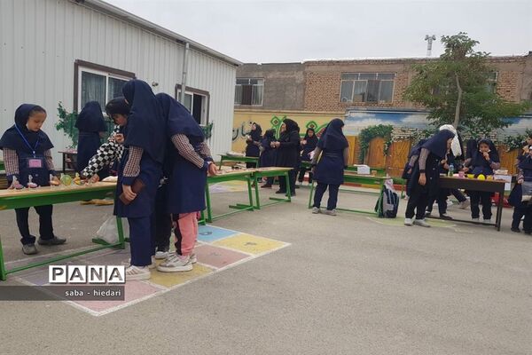 برپایی بازارچه فروش تولیدات دانش‌آموزان دبستان علامه حلی بیرجند