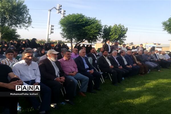 آیین اهتزاز پرچم مطهر حرم رضوی در ورامین