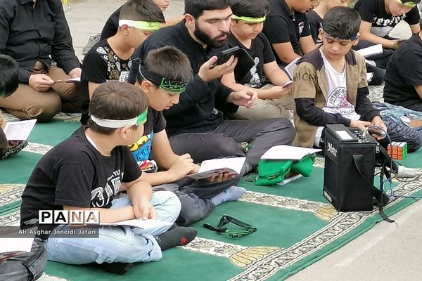 عزاداری دانش‌آموزان عاشورایی در پایگاه تابستانه مدرسه شیخ جنید(ره) پیشوا