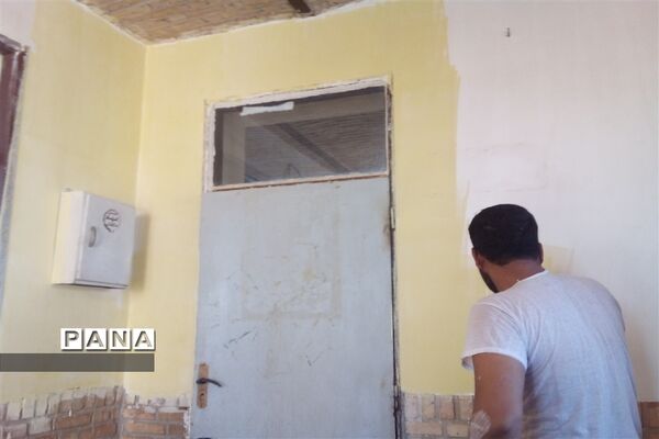 رنگ آمیزی دبستان نهضت روستای تاج‌آباد شهرستان داورزن
