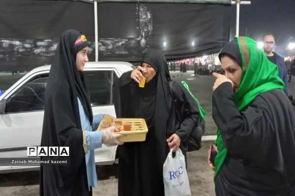 موکب سازمان دانش‌آموزی آبادان در مرز شلمچه