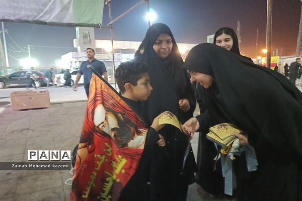 موکب سازمان دانش‌آموزی آبادان در مرز شلمچه
