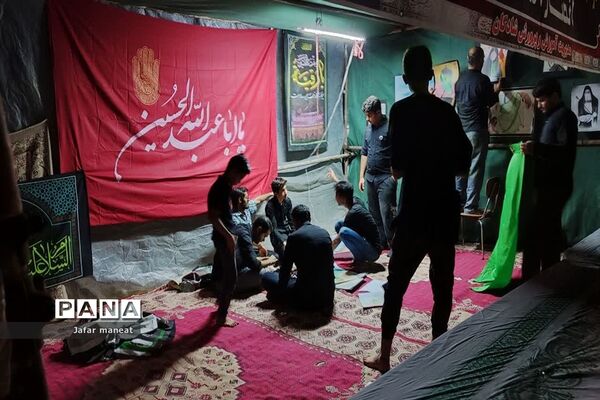 موکب دانش آموزی  در مسیر قدمگاه ابوالفضل العباس (ع) در شادگان