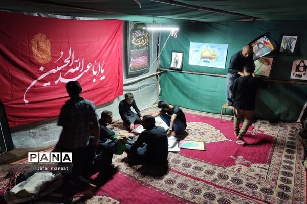 موکب دانش آموزی  در مسیر قدمگاه ابوالفضل العباس (ع) در شادگان