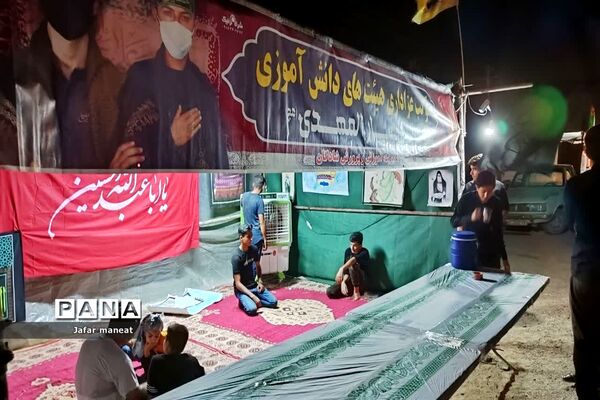 موکب دانش آموزی  در مسیر قدمگاه ابوالفضل العباس (ع) در شادگان