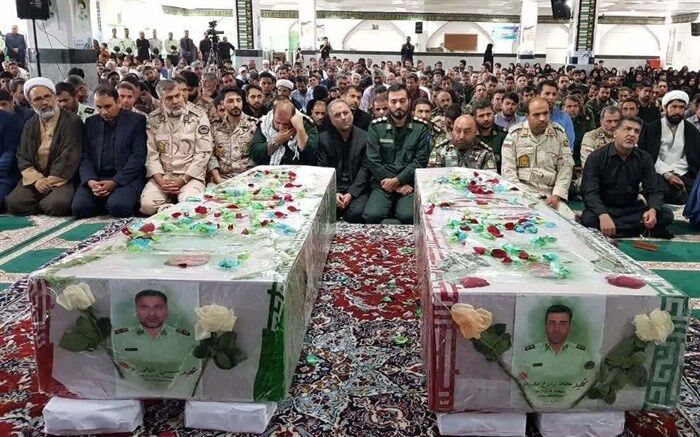 مراسم تشییع دو شهید نیروی انتظامی  در نهبندان برگزار شد