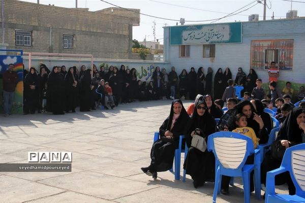 نواختن زنگ مهر و مقاومت در آموزشگاه بهشت فردوس ابرکوه