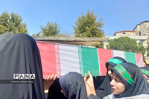 تشییع پیکر مطهر شهید گمنام در دبیرستان تربیت رودهن