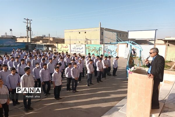 نواخته شدن زنگ همبستگی با مردم فلسطین در دبیرستان شاهد باقرالعلوم (ع) بهبهان