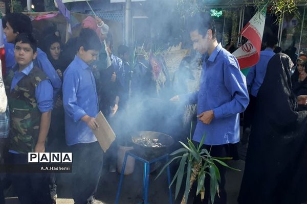 استقبال دانش‌آموزان شاهد علامه حلی قم از کاروان حضرت معصومه(س)