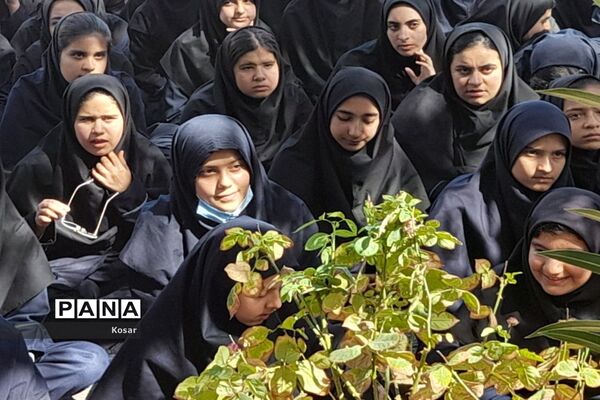 برگزاری ختم صلوات و دعا برای رزمندگان حماس و مقاومت در دبیرستان حضرت زینب کاشمر