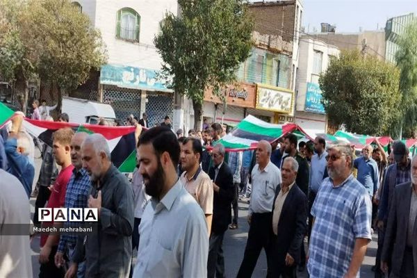 راهپیمایی مردم شهرستان قرچک در حمایت از مردم مظلوم فلسطین