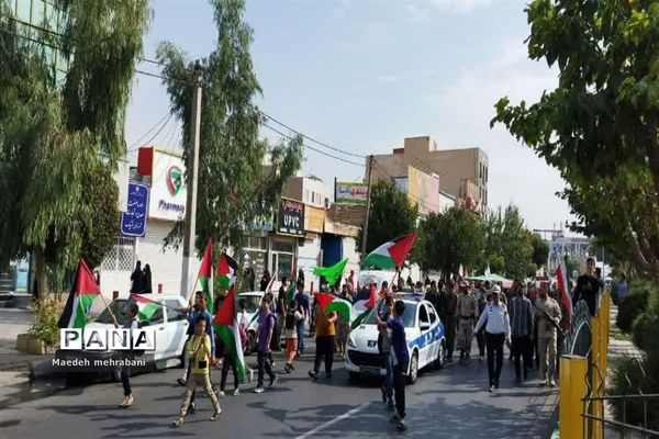 راهپیمایی مردم شهرستان قرچک در حمایت از مردم مظلوم فلسطین