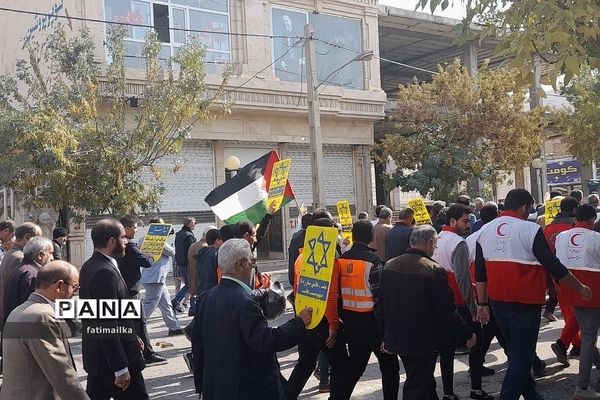 راهپیمایی مردم شهرستان فیروزکوه در حمایت از مردم مظلوم فلسطین