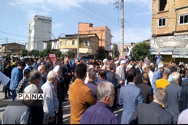 راهپیمایی حمایت از مردم مظلوم غزه در شهرستان میاندورود