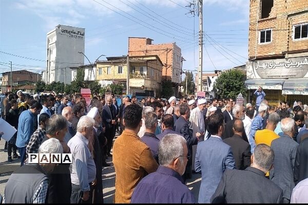 راهپیمایی حمایت از مردم مظلوم غزه در شهرستان میاندورود