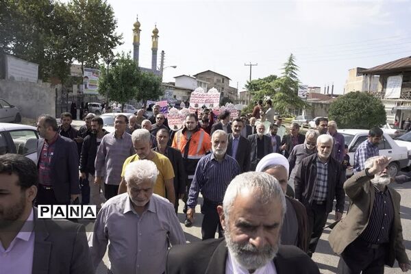 راهپیمایی حمایت از مردم مظلوم غزه در شهرستان میاندورود