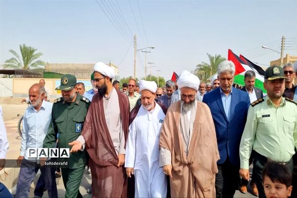 راهپیمایی مردم خراسان جنوبی در حمایت از عملیات طوفان الاقصی