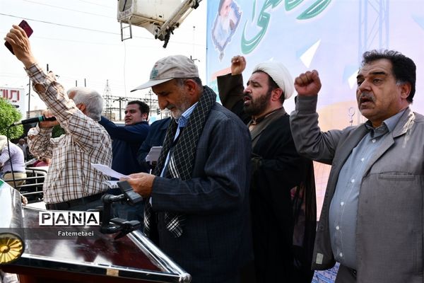 حضور پرشور مردم اهواز در راهپیمایی طوفان الاقصی