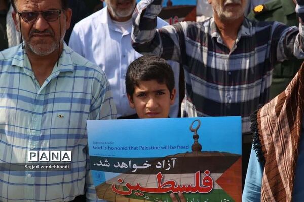 حمایت مردم اهرم از جبهه مقاومت در فلسطین