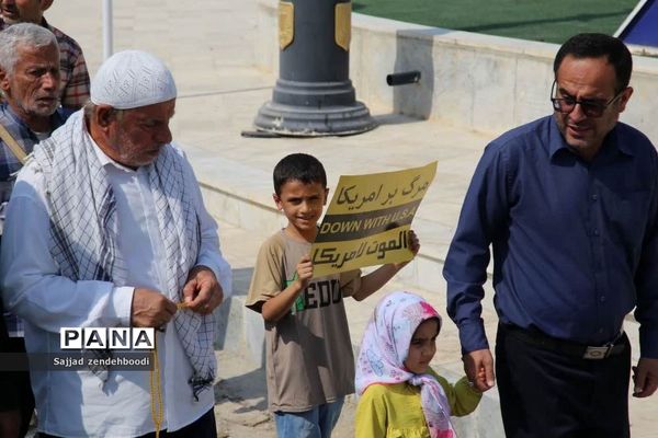 حمایت مردم اهرم از جبهه مقاومت در فلسطین