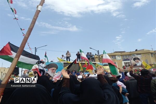 حضور کودکان و نوجوانان قمی در راهپیمایی حمایت از ملت فلسطین