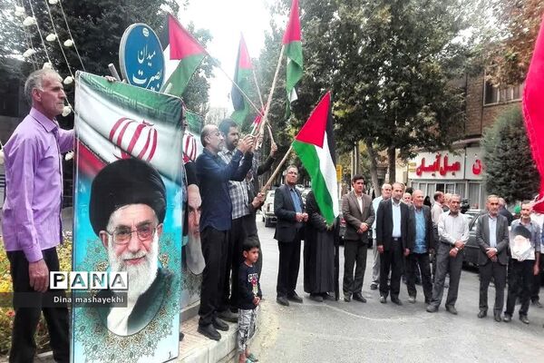 راهپیمایی محکومیت جنایات رژیم کودک‌کش صهیونیستی و شکرانه مبارزان فلسطین در شهرستان گلپایگان