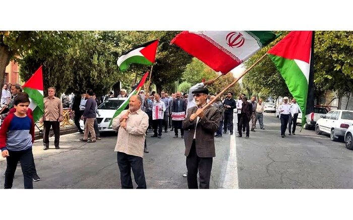 راهپیمایی حمایت از مردم مظلوم  غزه در شهر شهید پرور کوشک