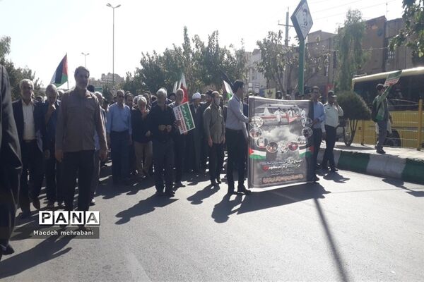 راهپیمایی مردم شهرستان قرچک علیه رژیم صهیونستی
