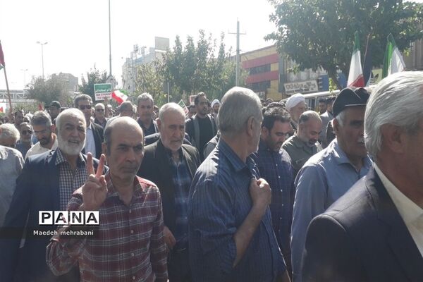 راهپیمایی مردم شهرستان قرچک علیه رژیم صهیونستی