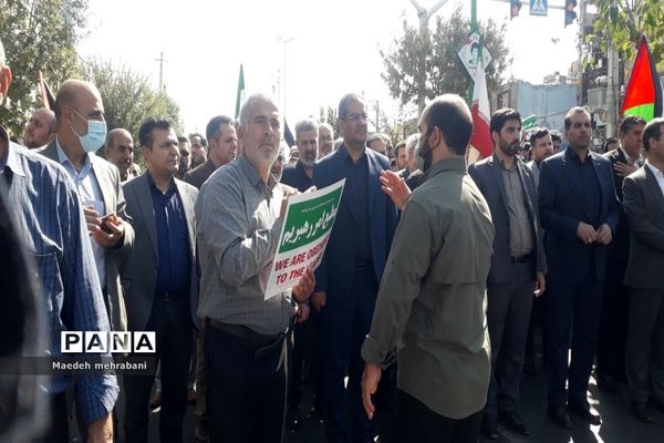 راهپیمایی مردم شهرستان قرچک علیه رژیم صهیونستی