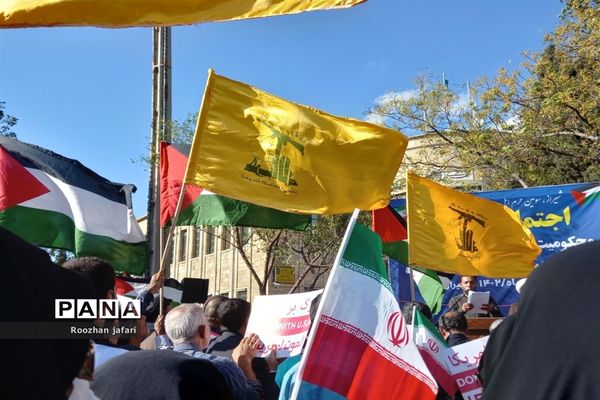 تجمع مردم شیراز در پاسخ به حملات غیر انسانی رژیم صهیونیستی