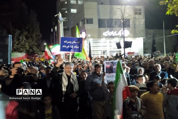 خروش مردم کاشمر در محکوم کردن جنایت جنگی وحوش صهیونیستی