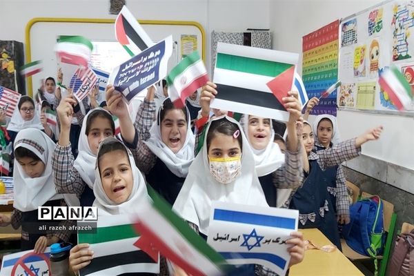 اعلام حمایت دانش‌آموزان پیشتاز اندیمشک از مردم مظلوم فلسطین