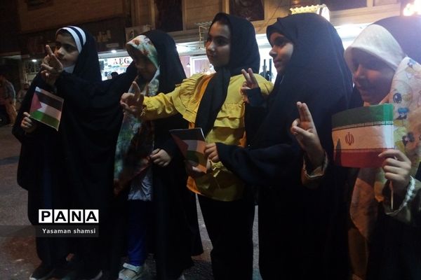 تجمع مردمی در حمایت از غزه و مردم فلسطین در بندر امام خمینی (ره)