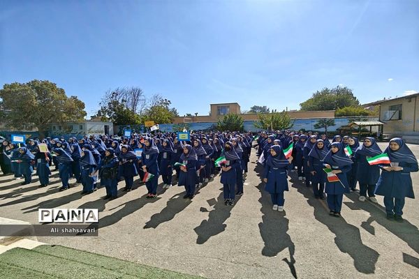 فریاد «مرگ بر اسرائیل» در مدارس کرمانشاه طنین‌انداز شد