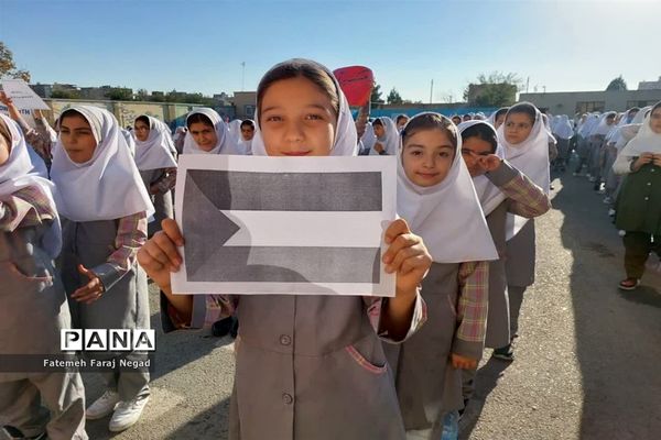 اعلام انزجاردانش‌آموزان آموزشگاه الله‌اکبر اسلامشهر از جنایات رژیم صهیونیستی