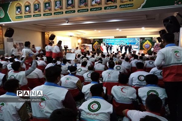 اجتماع هزار نفری امدادگران، جوانان و داوطلبان جمعیت هلال‌احمر خوزستان در حمایت از مردم مظلوم فلسطین