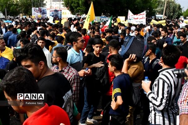 خروش مردم اهواز در حمایت از فلسطین قهرمان