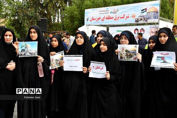 خروش مردم اهواز در حمایت از فلسطین قهرمان