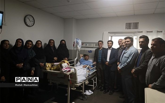 عیادت مدیر سازمان دانش‌آموزی استان گلستان از فرهنگی پیشکسوت علیرضا منوچهری