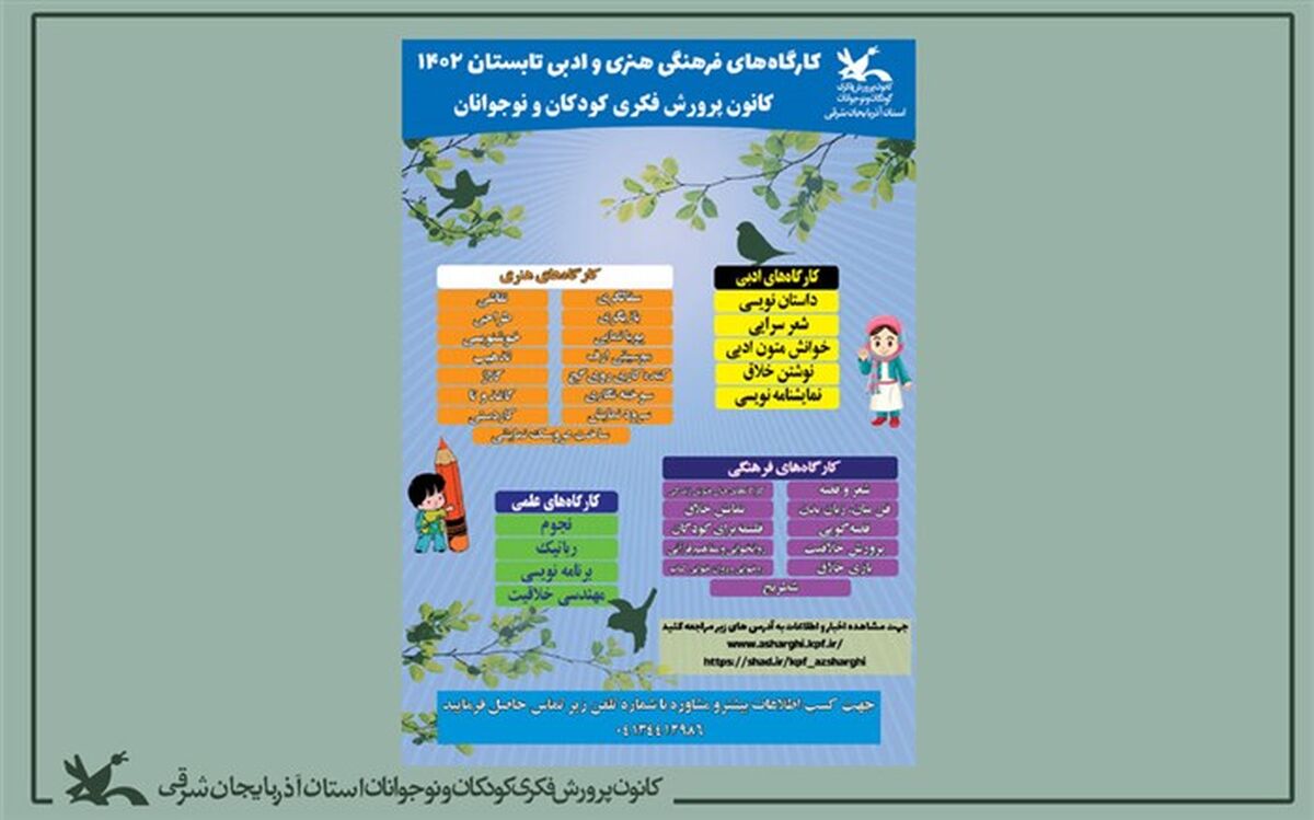 آغاز برنامه‌های تابستانی مراکز کانون پرورش فکری کودکان و نوجوانان استان